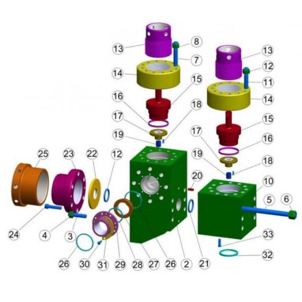 Насос грязи Honghua HHF1300/1600, ump mudp HHF1000, насос грязи HHF800, вкладыши насоса грязи HHF500, поршени, клапаны, жидкий конец