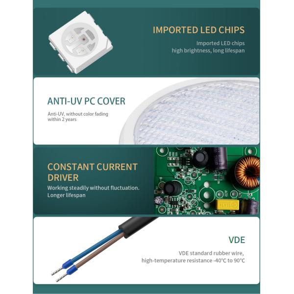 Свет бассейна света 12V Par56 СИД 1700LM 18W водоустойчивый подводный