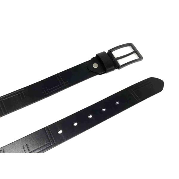 3.5cm Width Cowhide Black Mens Casual Leather Belt