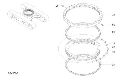 R260LC - 9S 81EN - 00052 части Undercarriage кольца скольжения Slewing отбрасывают шестерню цикла