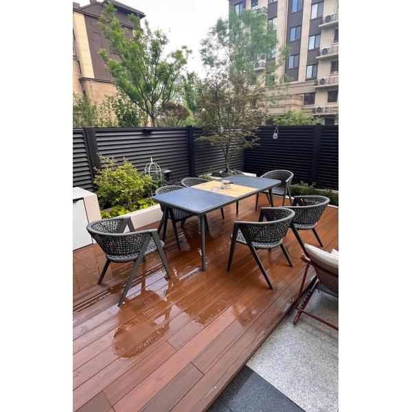 Outdoor Furniture Customized Luxury Woven Wicker Chairs And Table Garden Patio Dining