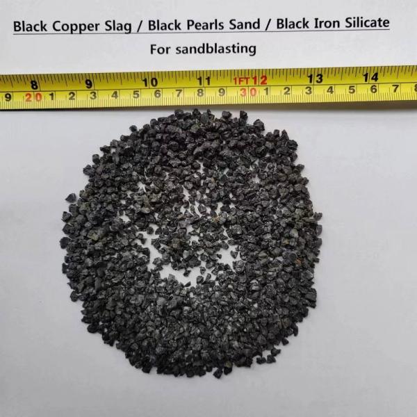 Black Copper slag black Iron-silicate black pearls sand 3~5mm for sandblasting medium