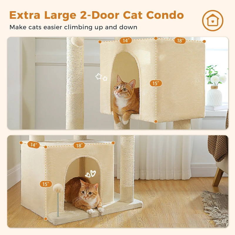 Modern Luxury Halloween Cat Tower Condo Eco-Friendly Wood Rattan Scratching Post Jumping Platforms Indoor Cat Furniture Carton