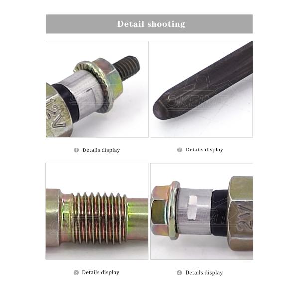 Excavator Engine Spare Parts Kubota Short 12V Glow Plug