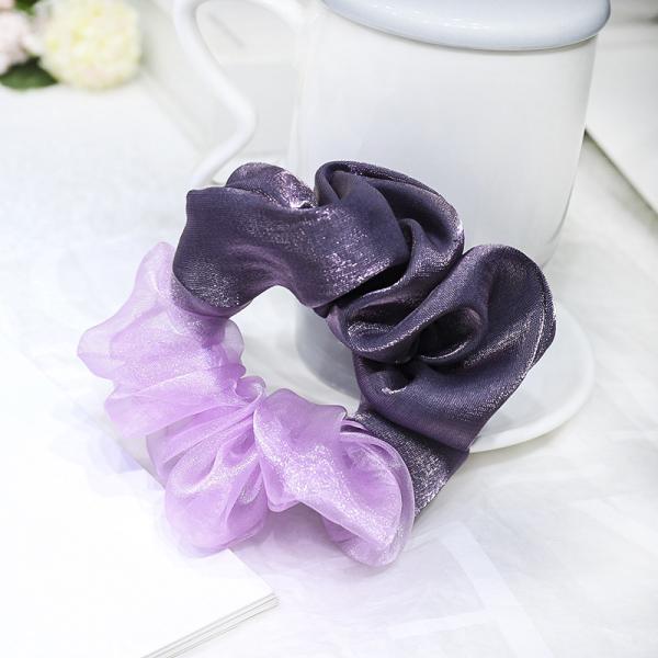Ponytail Hair Scrunchies Rubber Multicolor Colic Ring Organza Art  10cm