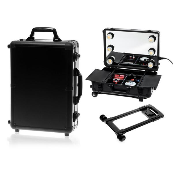 Customized Small Makeup Case With Mirror And Lights , Mini Studio Makeup Case