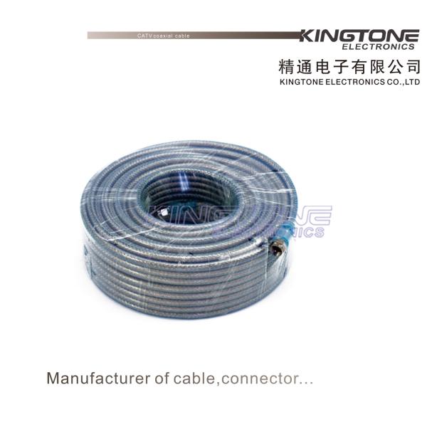 CATV Outdoor RG6 Coaxial Cable with Compression Connector in 25M RoHS Standard