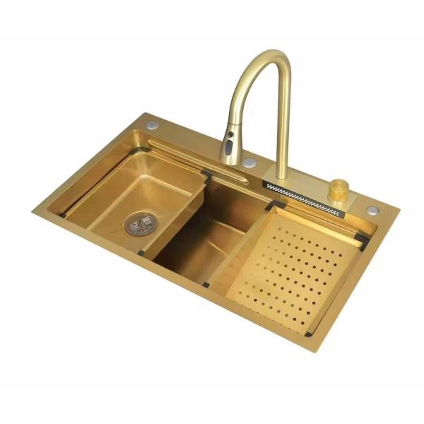 Embossed SS Utility Sink Nano Black Anti Scratch Gunmetal Kitchen Sink Multifunctional