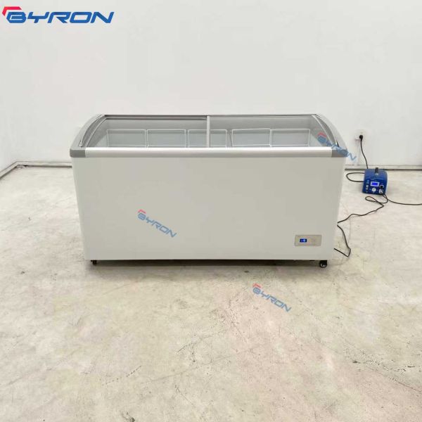 Commercial Ice Cream Freezer Sliding Chest Freezer Glass Top Horizontal