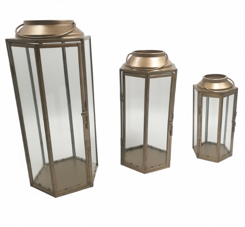 Black Metal Lantern Incorporating Top Vent for Heat Release Enhances Safety and Aesthetic Appeal in Outdoor Environments