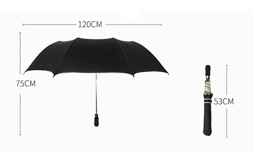 54 Inch Self Open Compact Automatic Umbrella 2 Fold Fiberglass Frame