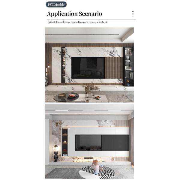 Бамбуковый угольный деревянный фанера 1220x2800 мм высокий глянцевый PVC мраморный лист