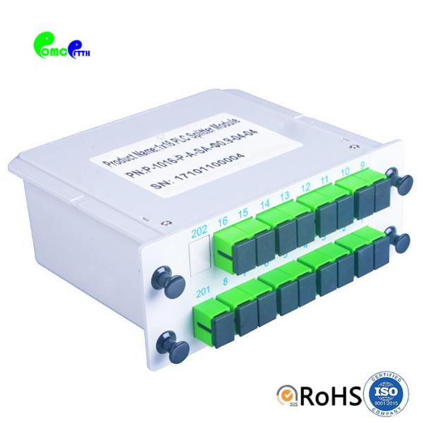 FTTH LGX Fiber Optic Splitter 1x16 SC APC UPC ABS Cassette Plug In Type PLC Splitter