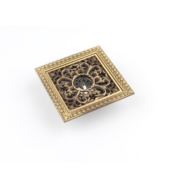 5 Inches Antique Bronze Anti-Clogging Square Brass Bathroom Floor Drain for Basin Use Removable Cover Shower Washing Machine