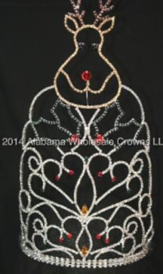 Elk rhinestone crowns custom deer christmas pageant crowns for holiday pageant crowns wholesale crystail pageant crowns