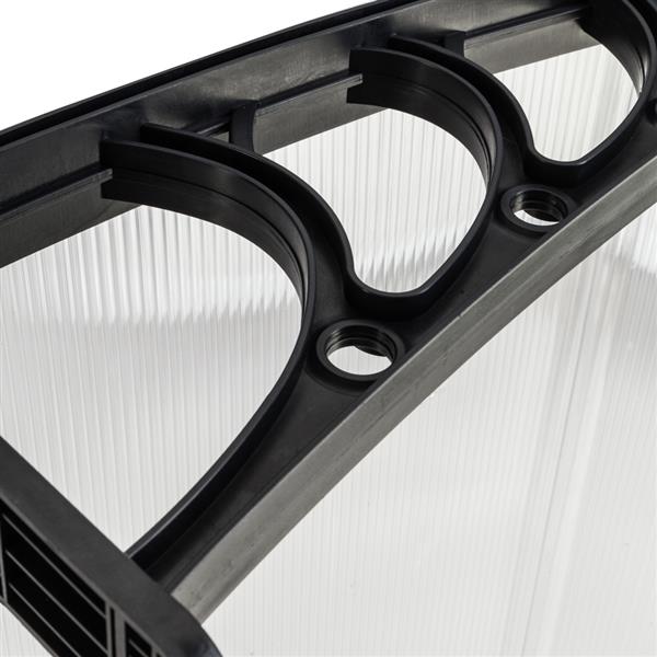 Soundproof 200x100 Canopy Rain Cover , Polycarbonate Porch Canopy Black Holder