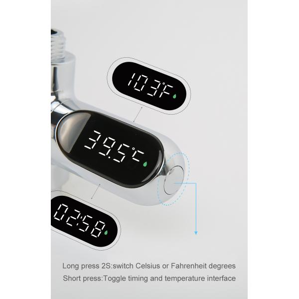 ABS plating PC Material LED Display Water Temperature Gauge for Bathroom Sets Modern