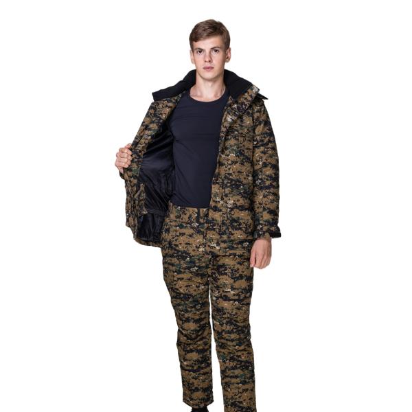 Embossed Printing and Knitted Design Men's Outdoor USB Jacket for Winter Activities