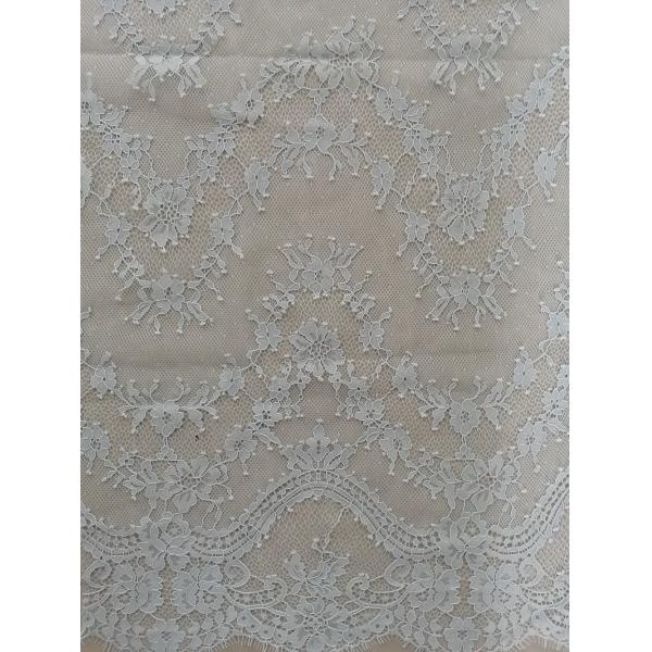 Scallop 100% ресницы нейлона серого цвета шнурует флористическую ткань шнурка 3D