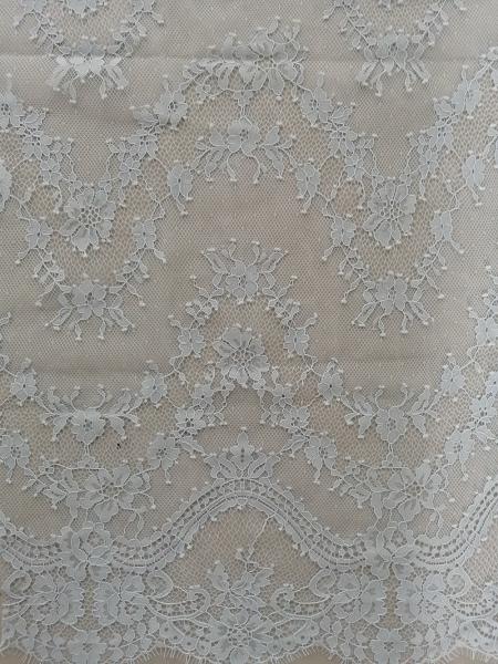 A vieira de nylon da pestana do cinza 100% ata a tela floral do laço 3D