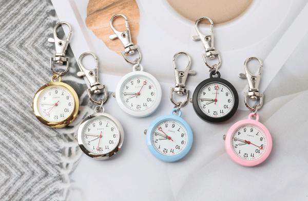 FOB Nurse Pocket Watch Black Nurse Watch Keychain Hospital Clock Pink Luminous Watches Doctor Nursing Gift