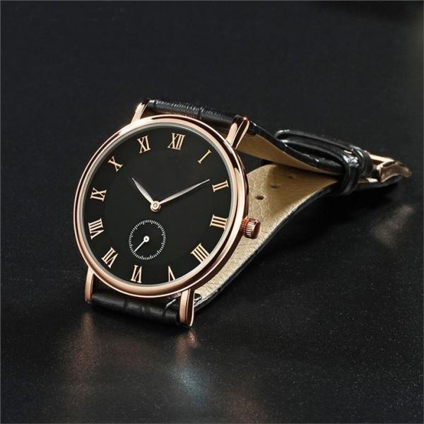 Textured Leather Genuine Diamond Quartz Watch 40mm Dia PE21 Male Sports