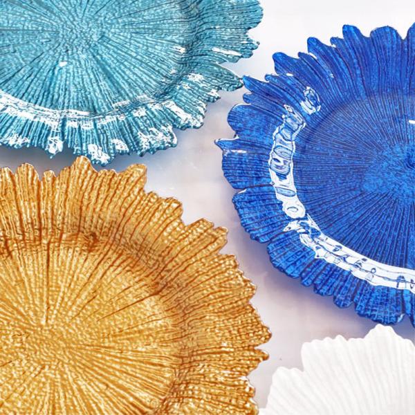 Colorful 33cm Diameter Sunflower Shaped Glass Fruit Bowl