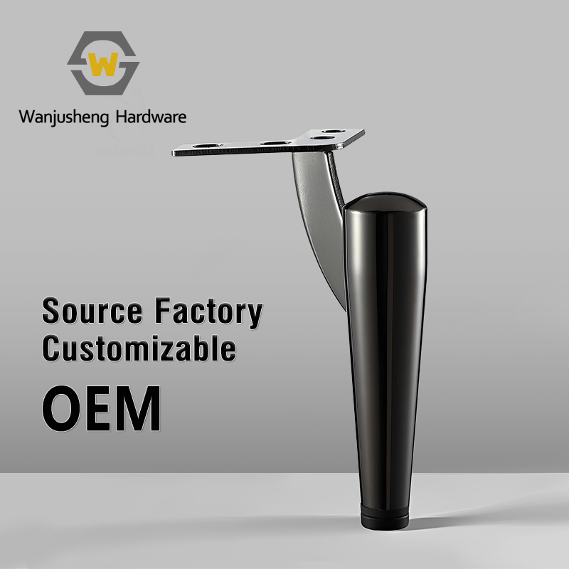 Gunblack Chrome Curved Brackets Tapered Metal Sofa Legs Modern Cabinet Feet Support Legs for TV Cabinets and Furniture