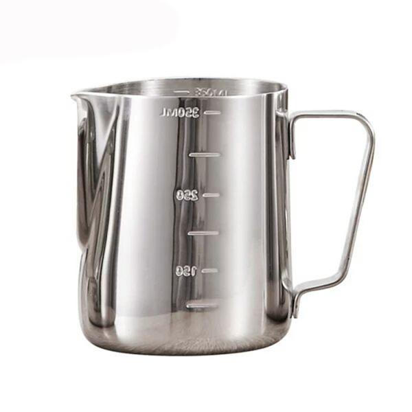 Simple  Stainless Steel Milk Frothing Jug Garland Cup With Measurement