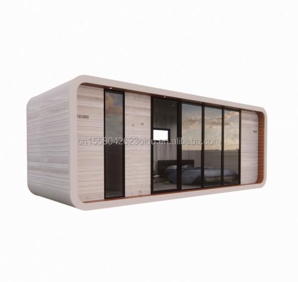 Family Living Wooden Floor 20ft Seashore Holiday Special Shaped House with Customized Color and Fast Installation