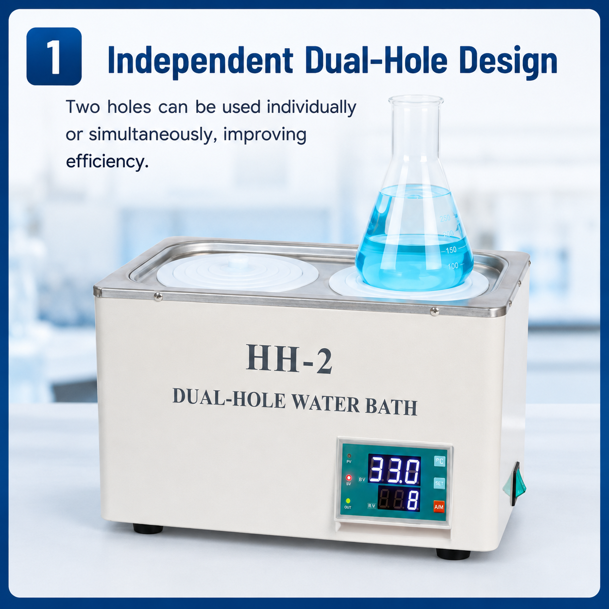 Cenlee Laboratory Sample Heating Precise PID Control Dual Well 100C 600W SUS304 Digital Constant Temperature Water Bath