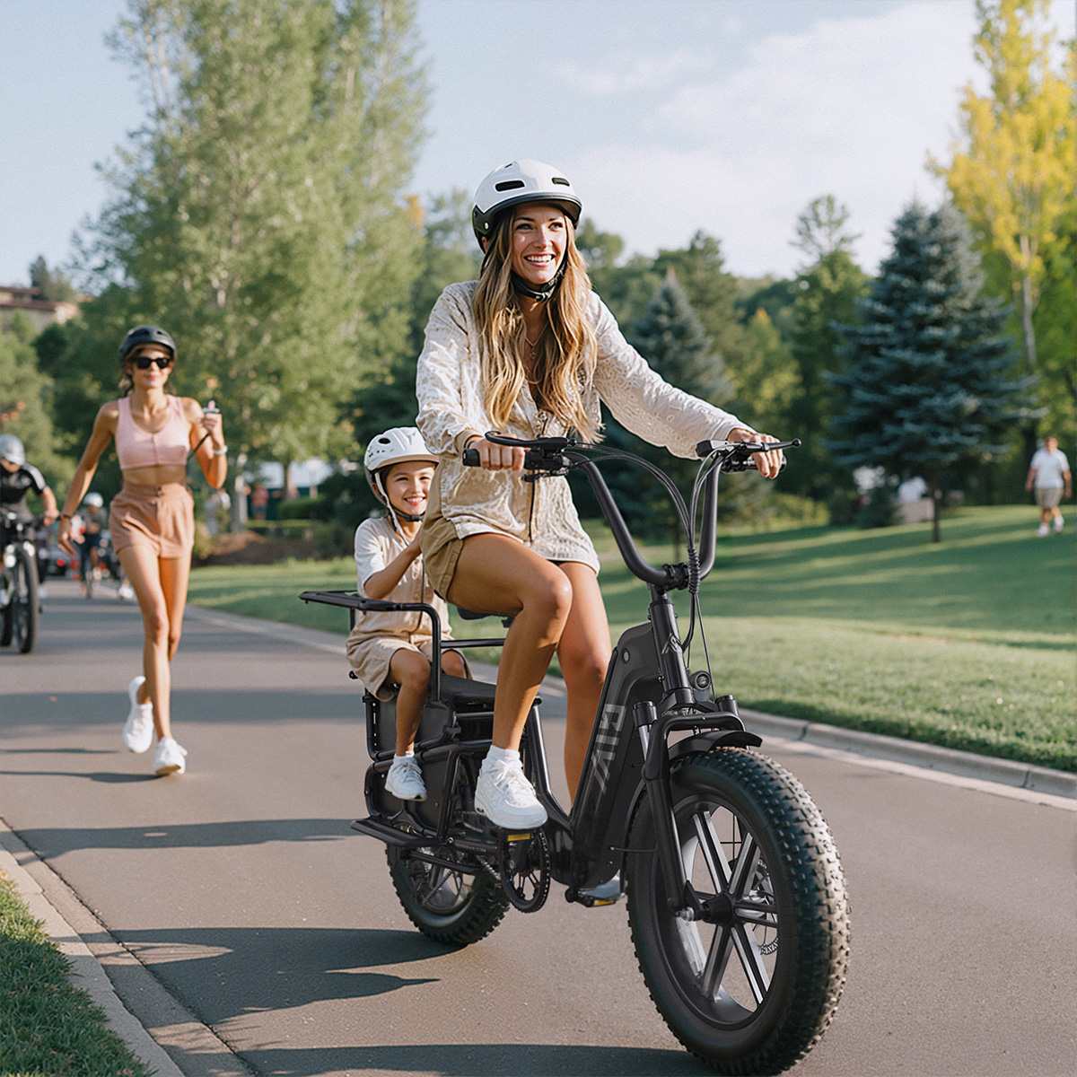 Hot Sale Carbon Steel Frame 7-Speed Double Lithium Battery 20 Inch Hydraulic Disc Brakes 48V/250W Rear Hub Motor Cargo Bike