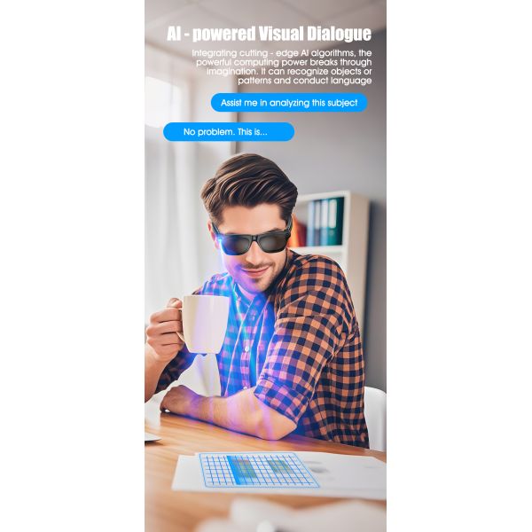 AI Smart Glasses with Camera, 1080P Video Recording Glasses, 8MP Camera Glasses, Real Time Translation, ChatGPT AI Voice Assistant, Open-Ear Audio,Sunglasses  Color-Changing Clear and Green Lense