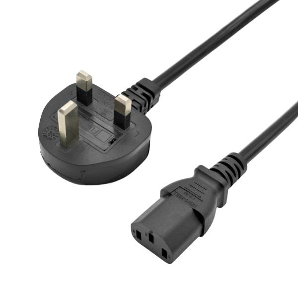卸売電源ケーブル 13A 250V UKプラグケーブル 拡張ケーブル 電源ケーブル IEC C13 から BS1363 3 フィート 電源ケーブル
