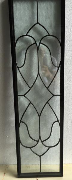 Golden Sidelight Decorative Door Leaded Glass Grey Caming For Entrance Doors