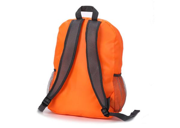 Orange 300D Polyester Backpack Foldable Laptop Backpack With Zipper Front