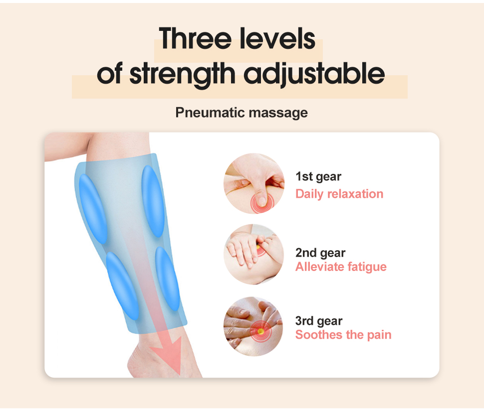Full Electronic Foot Leg and Calf Massager Adjustable Leg Massager With Heat Air Compression