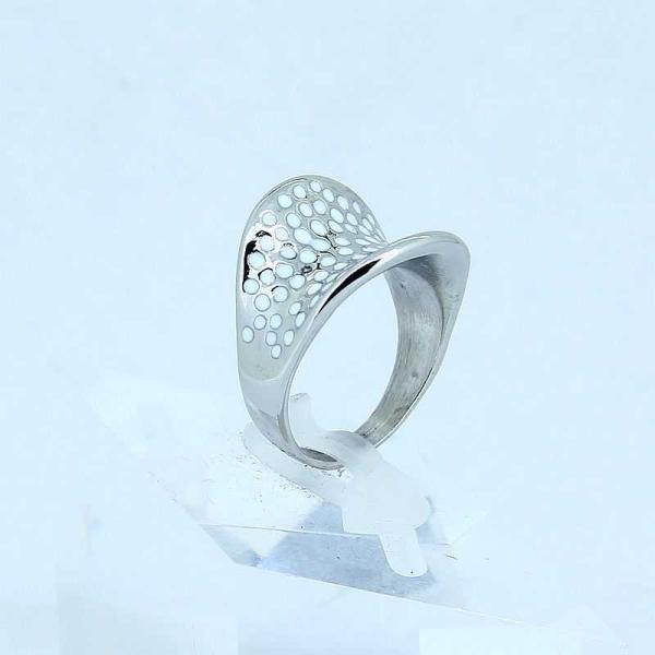 Fashion 316L Stainless Steel Casting Clay CZ Stones Ring LRX317