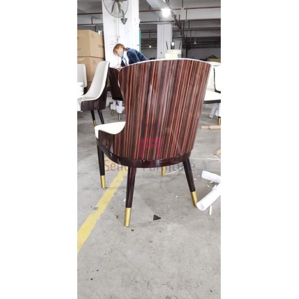 Hotel Restaurant Chairs with High Glossy Backrest Comfortably Upholstered Seatback No Foldable