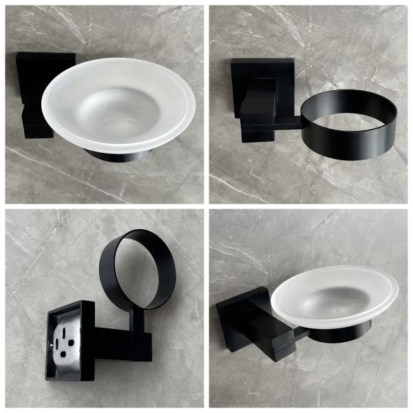 Suporte de aço inoxidável do sabão do banheiro da caixa do sabão do cetim 304 de vidro fixados na parede