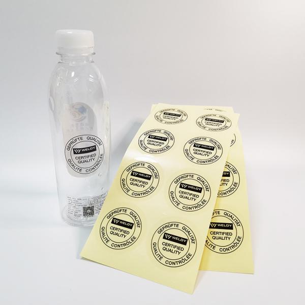 Custom Logo Adhesive Label Stickers Clear Drinks Cup BOPP Round Self Stick Labels