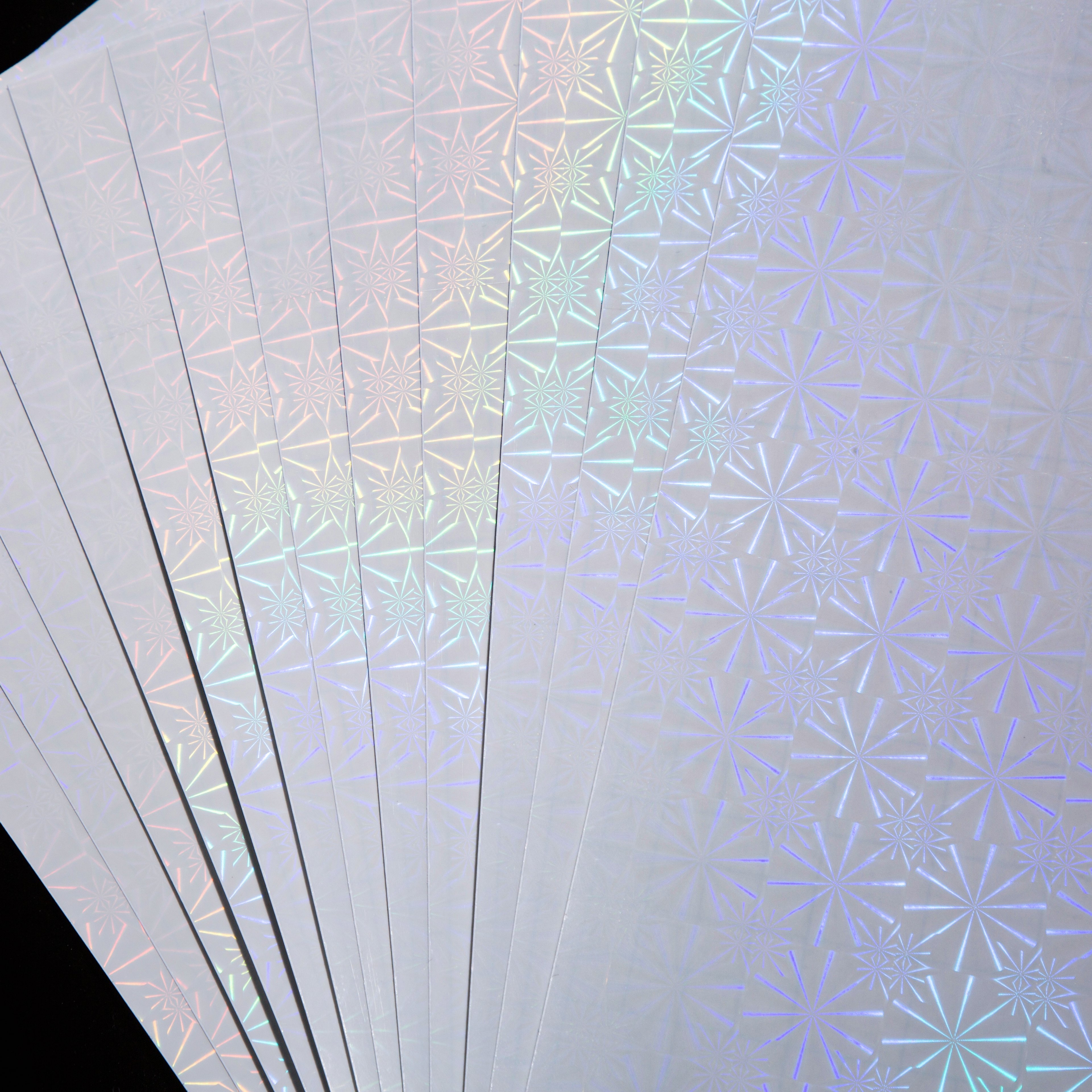 A4 Self Adhesive Transparent Cold Holographic Snowflake Lamination Film For DIY Scrapbook Photo Protection