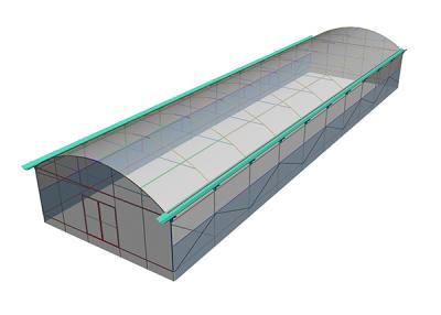8m Wide Single Span Greenhouse with Galvanized Gutter 10-60m Length