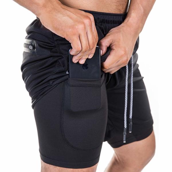 Fitness Running Wear Mens Split Running Shorts Mens Prevent Abrasion