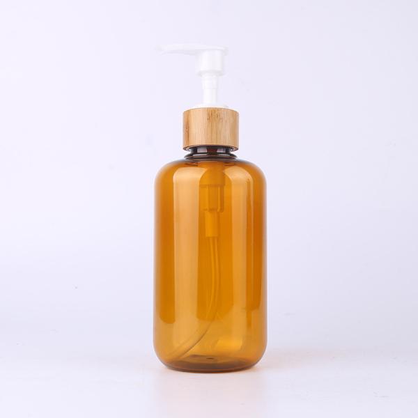 Botellas plásticas de la loción del rodillo de cristal con la cubierta de bambú