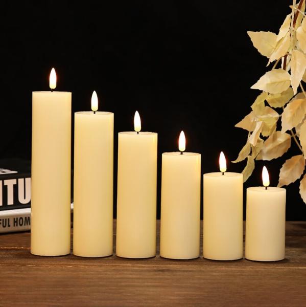 Velas de casamento sob medida Centrais de decoração Velas de pilar LED para festa