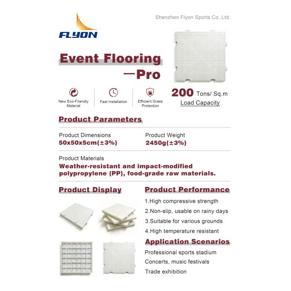 Weather-resistant Portable Event Flooring with Interlocking Design and 5-Year Warranty for Outdoor Protection