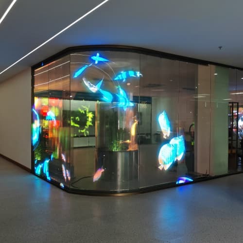 RGBW P20 Flexible Transparent LED Film Screen For Retail Store / Shopping Mall