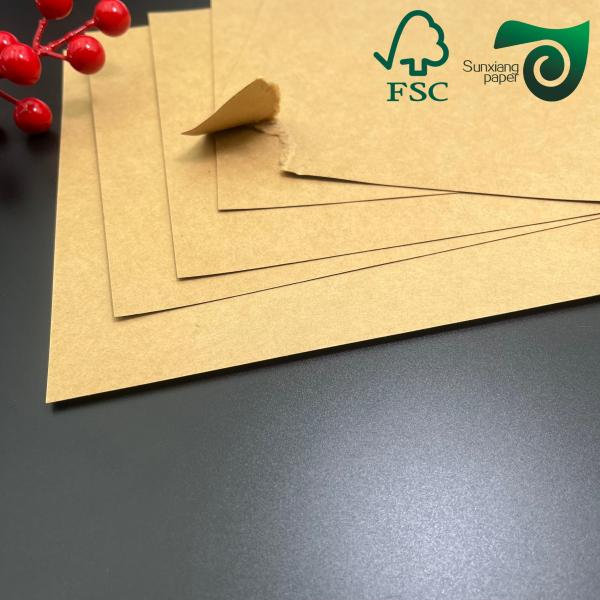 FSC 250gsm Brown Kraft Food Wrapping Paper 79cm 109cm Fold Resistant For Food Tray Packaging