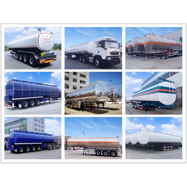 3 Axle 45000L 5 Silos Single Tires 6mm Aluminum Fuel Petrol Tanker Truck Trailer With Air Suspension